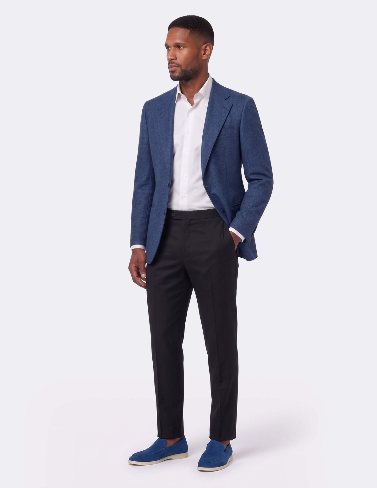 The Cevano Blue Single-Breasted Jacket