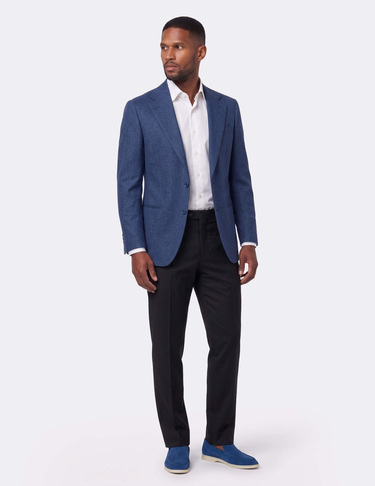 The Cevano Blue Single-Breasted Jacket