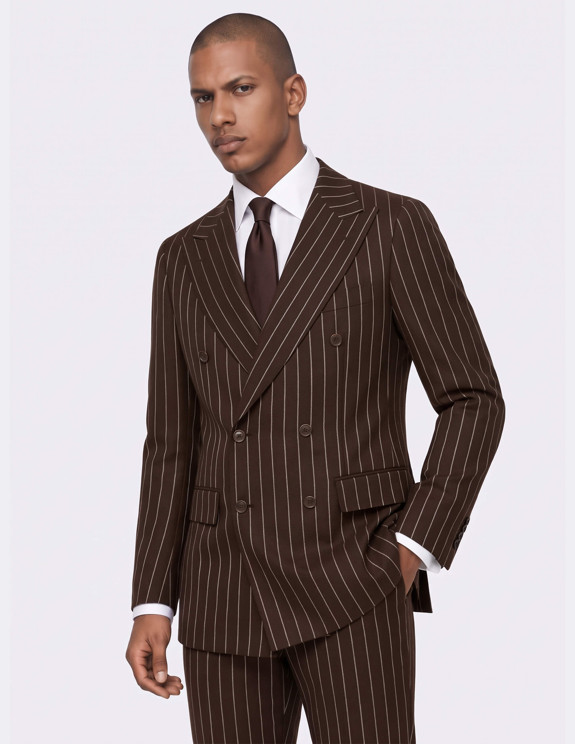The Siena Cacao Pinstripe Double-Breasted Suit