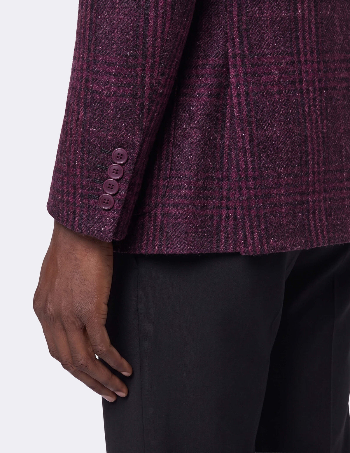 The Rosvento Burgundy Single-Breasted Jacket