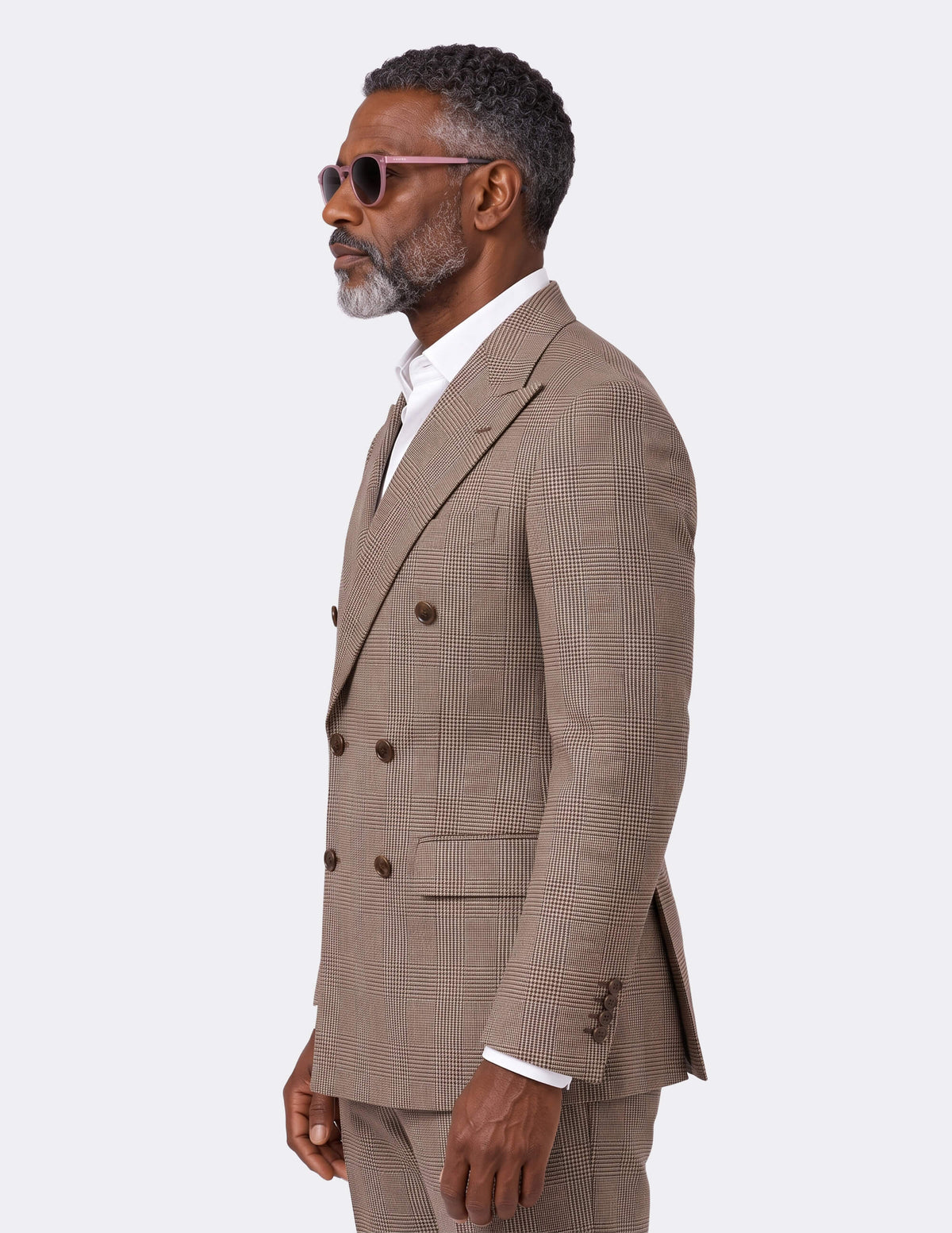 The Brera Mocha Check Double-Breasted Suit