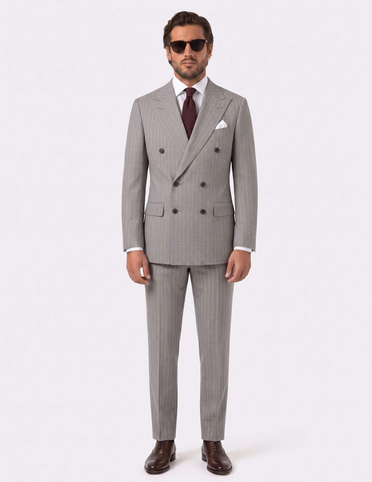 The Verona Pearl Pinstripe Double-Breasted Suit