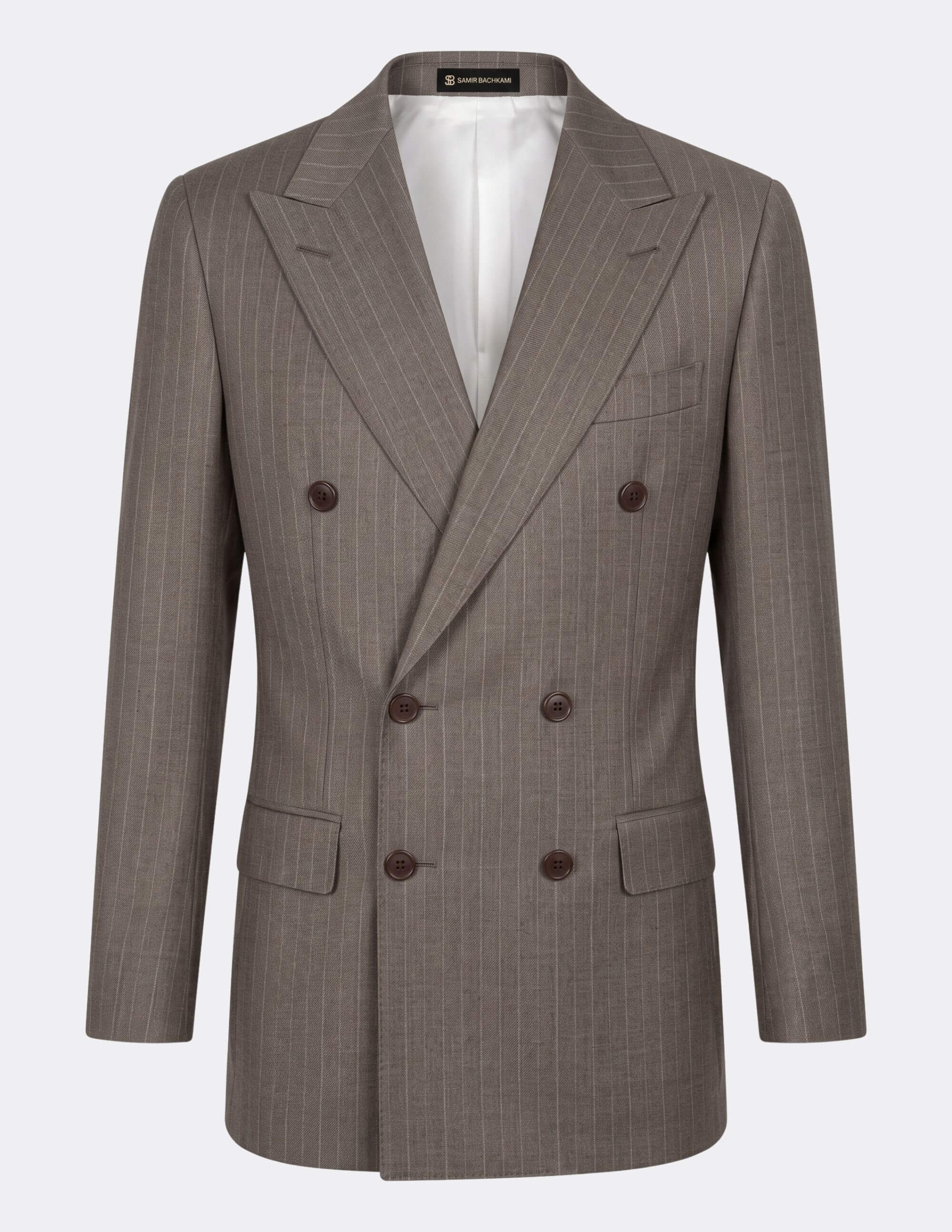 The Taupe Pinstripe Double-Breasted Suit