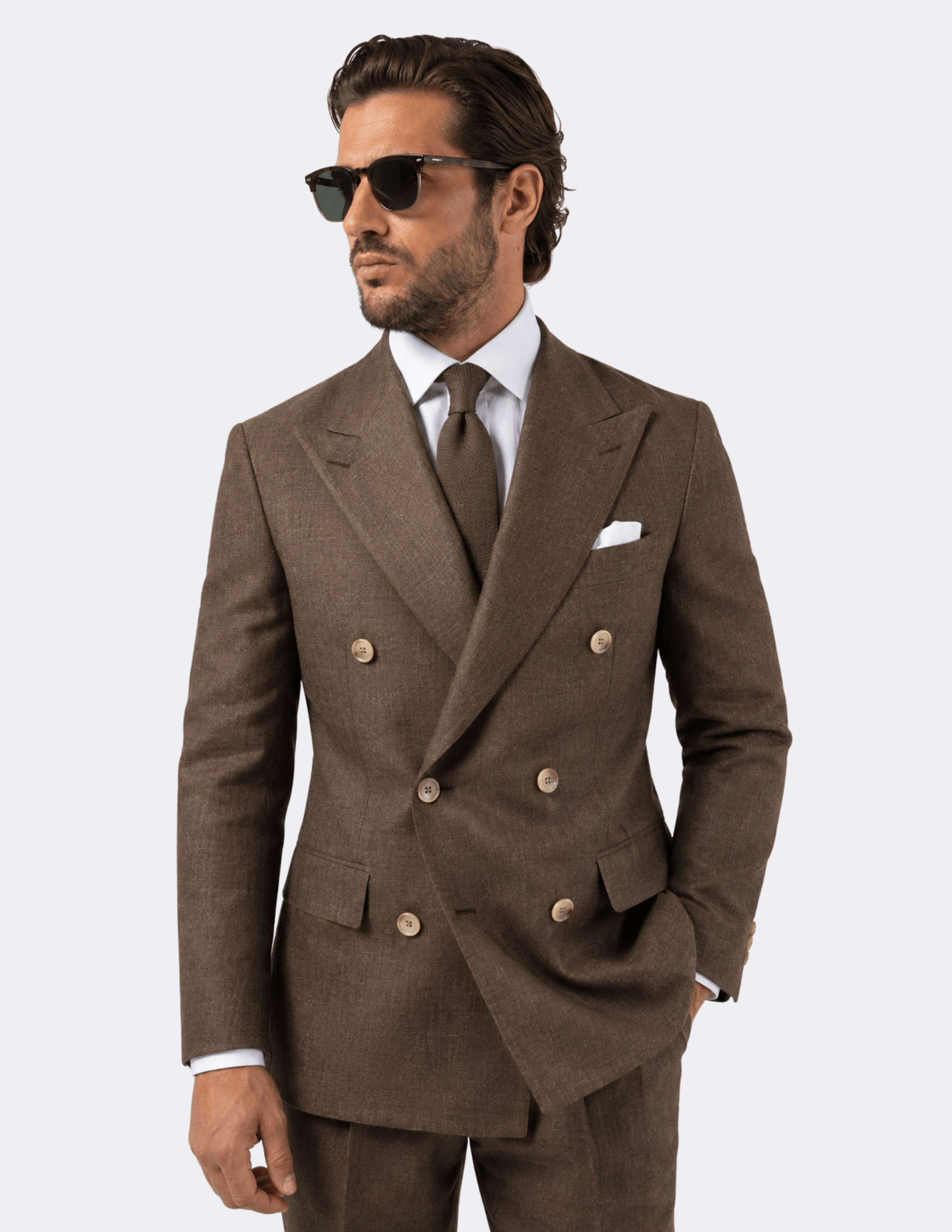 Siena Brown Double-Breasted Suit