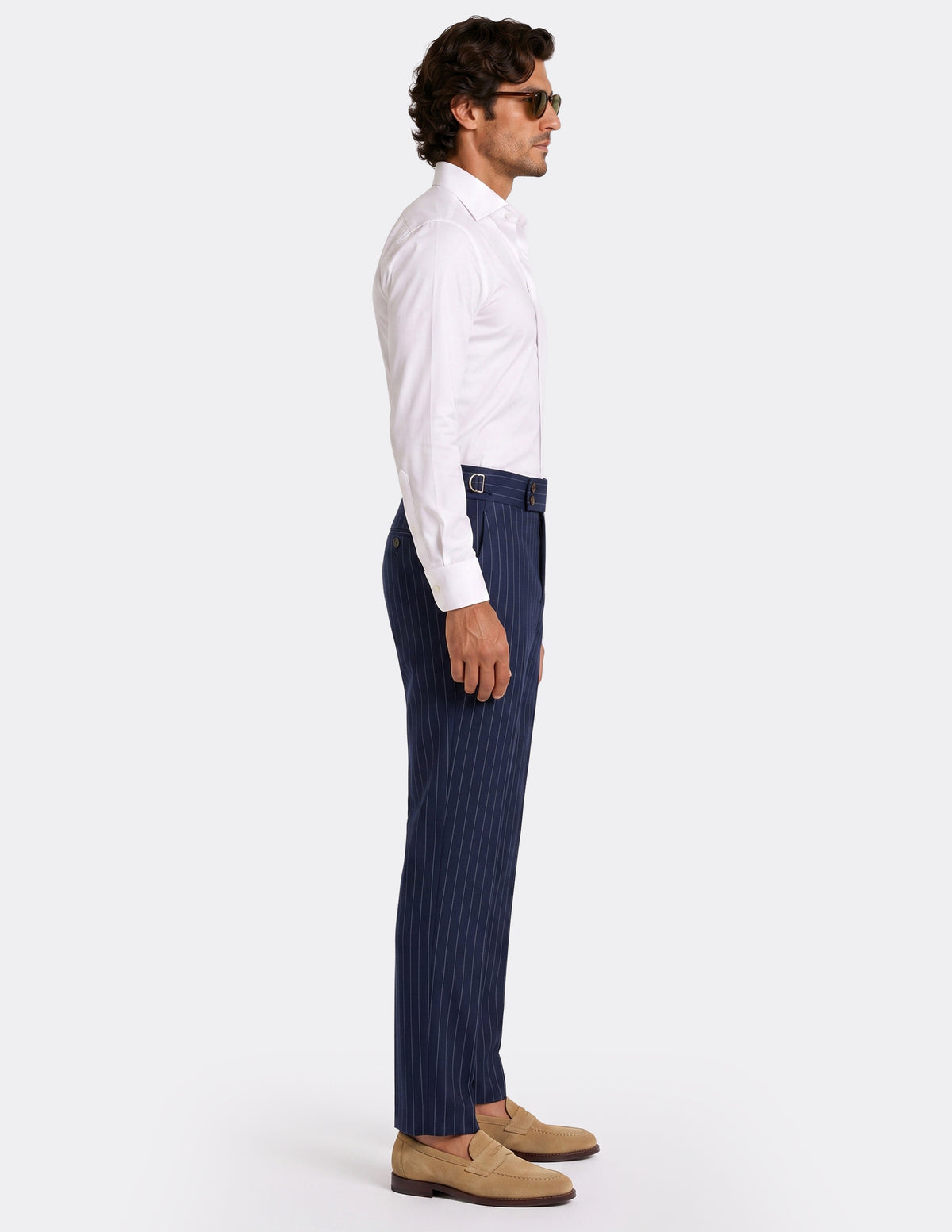 The Asti Navy Pinstripe DB Trousers