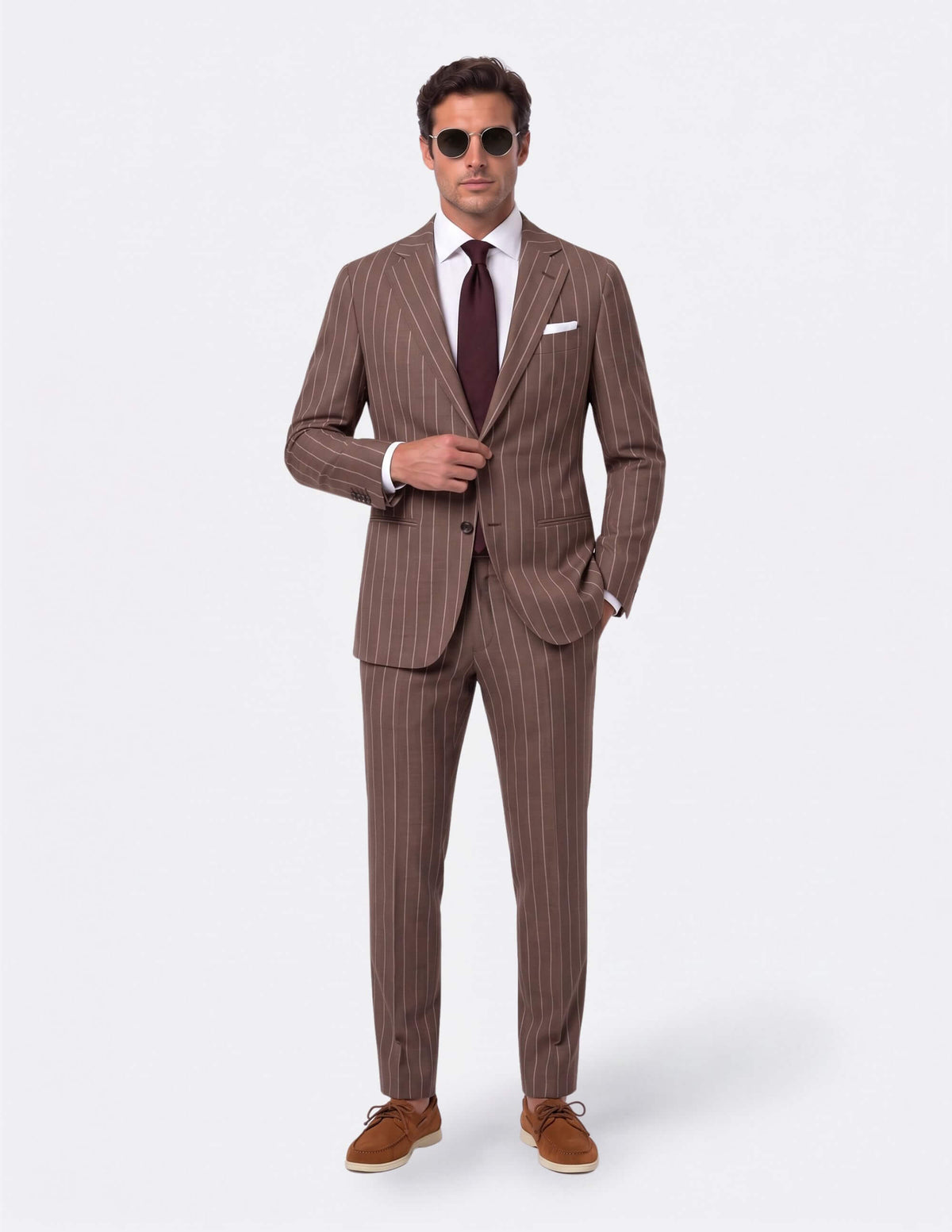 The Roma Cacao Pinstripe Suit