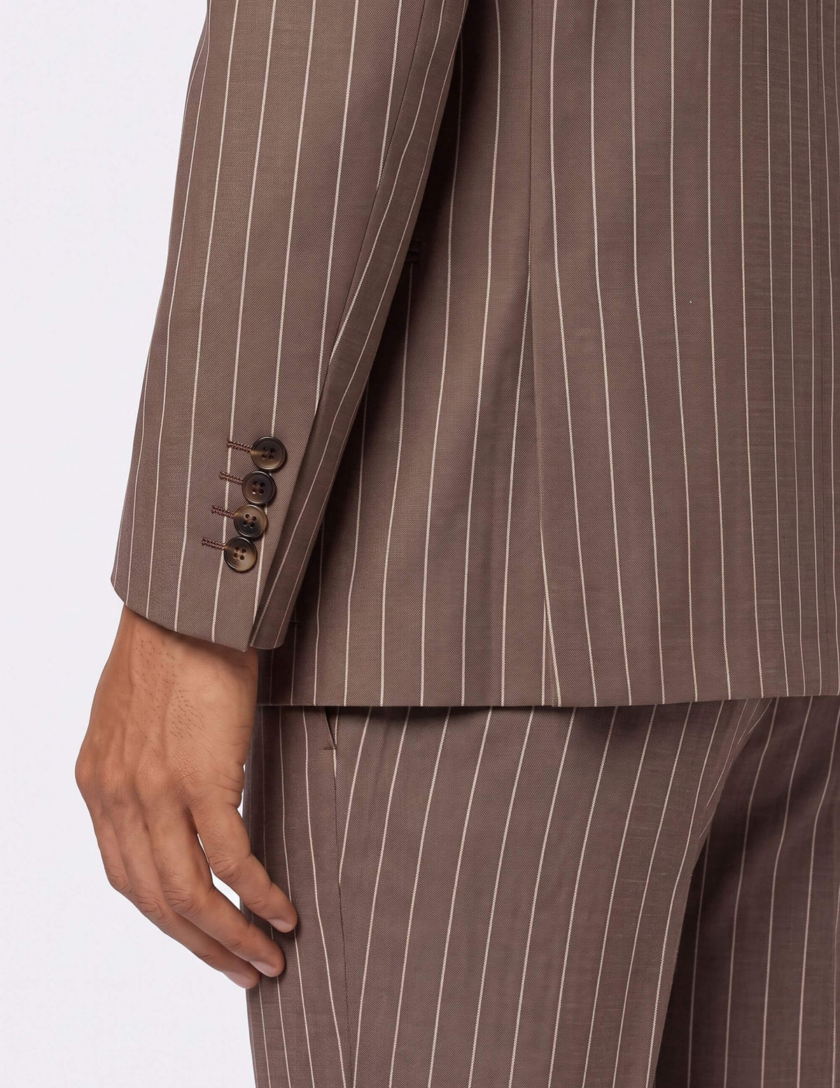 The Roma Cacao Pinstripe Suit