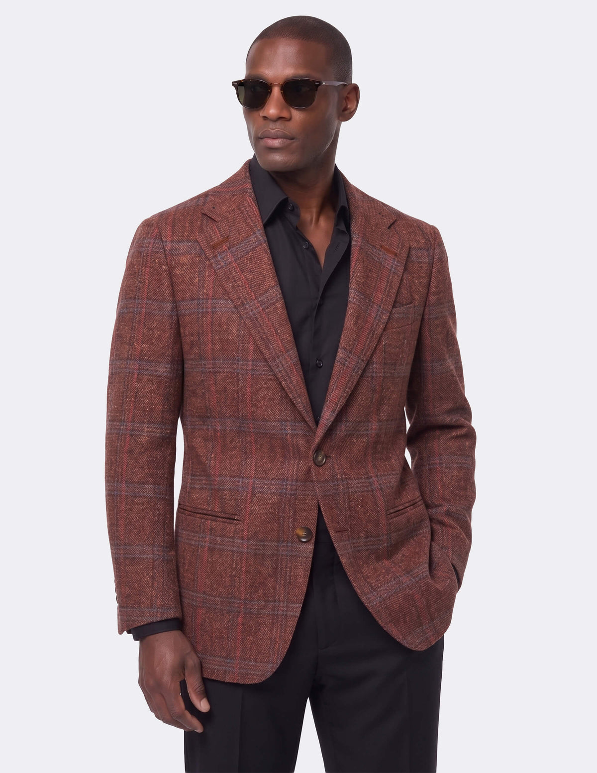 The Ravento Rust Single-Breasted Jacket