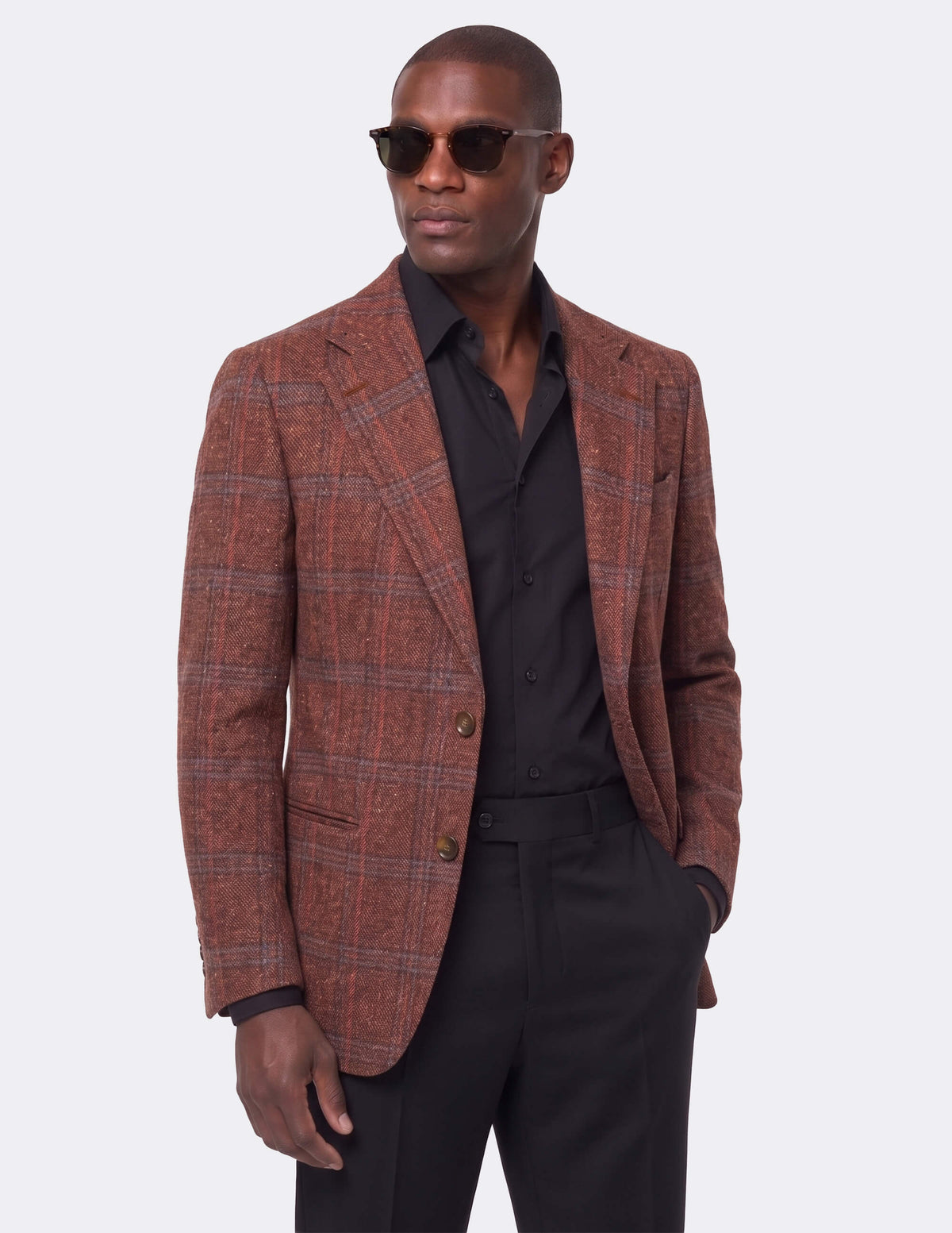 The Ravento Rust Single-Breasted Jacket
