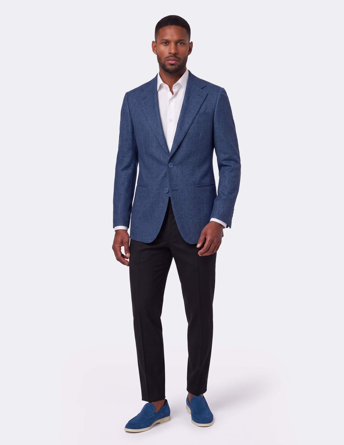 The Cevano Blue Single-Breasted Jacket