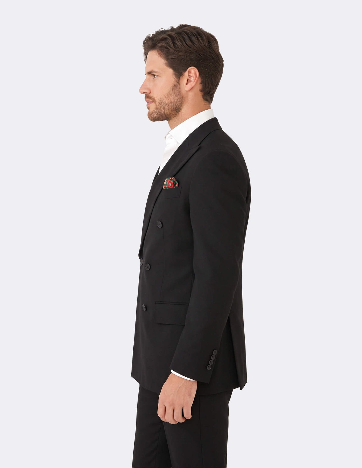 Black Seersucker Double Breasted Suit - Samir Bachkami