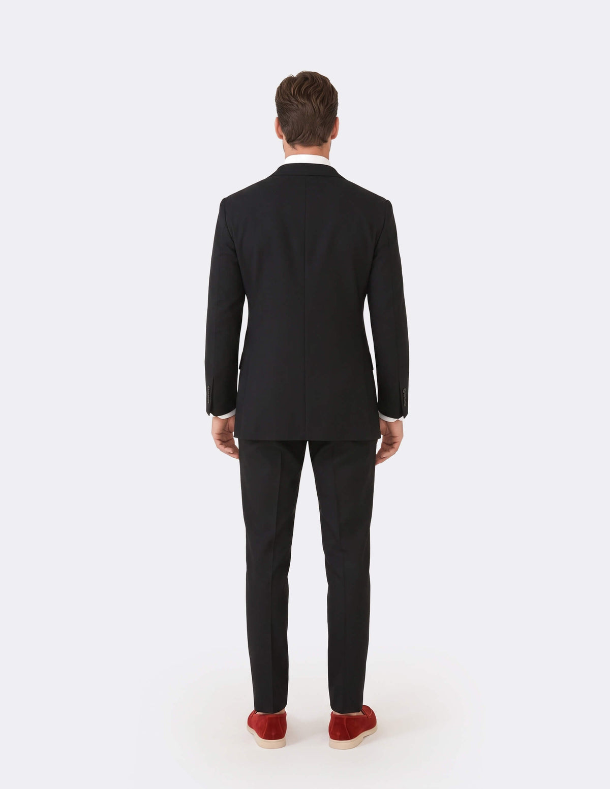 Black Seersucker Double Breasted Suit - Samir Bachkami