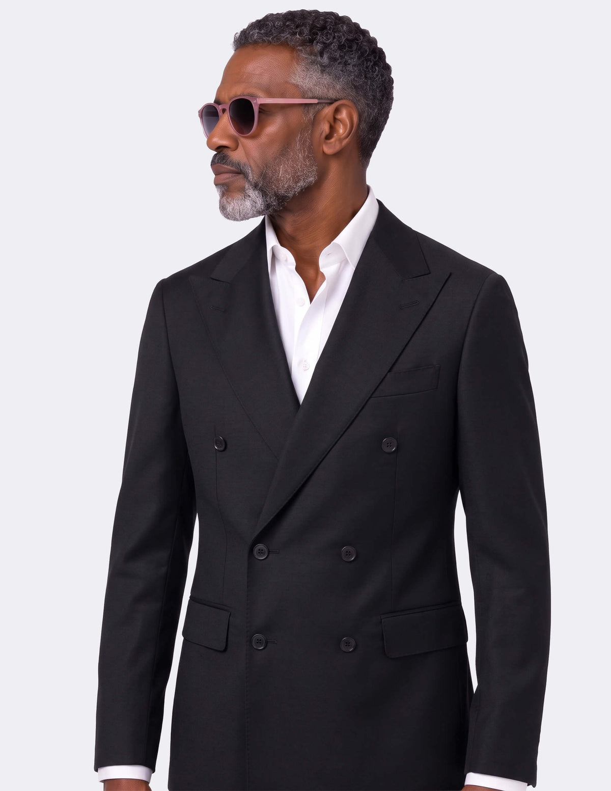 Black Wool Double Breasted Suit - Samir Bachkami