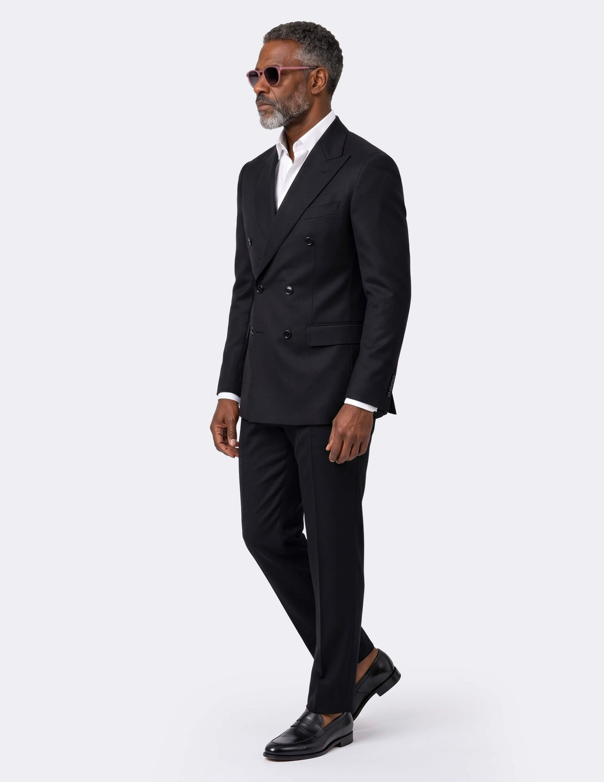 Black Wool Double Breasted Suit - Samir Bachkami