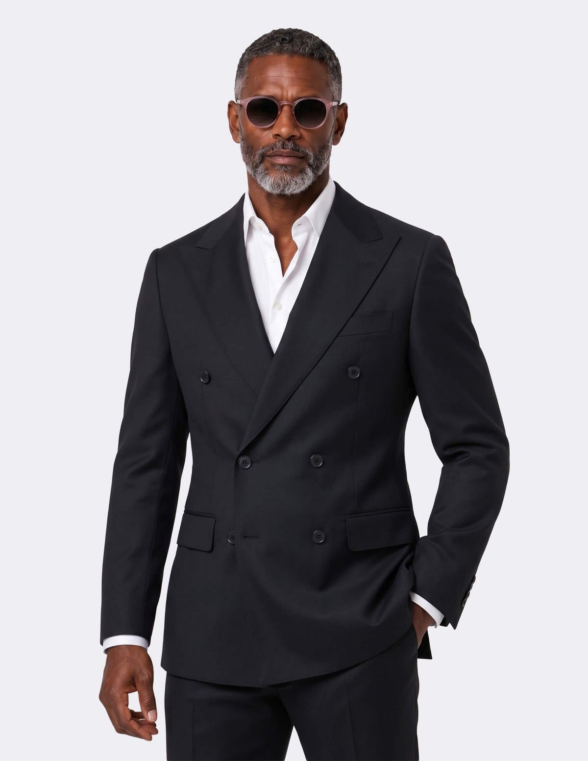 Black Wool Double Breasted Suit - Samir Bachkami
