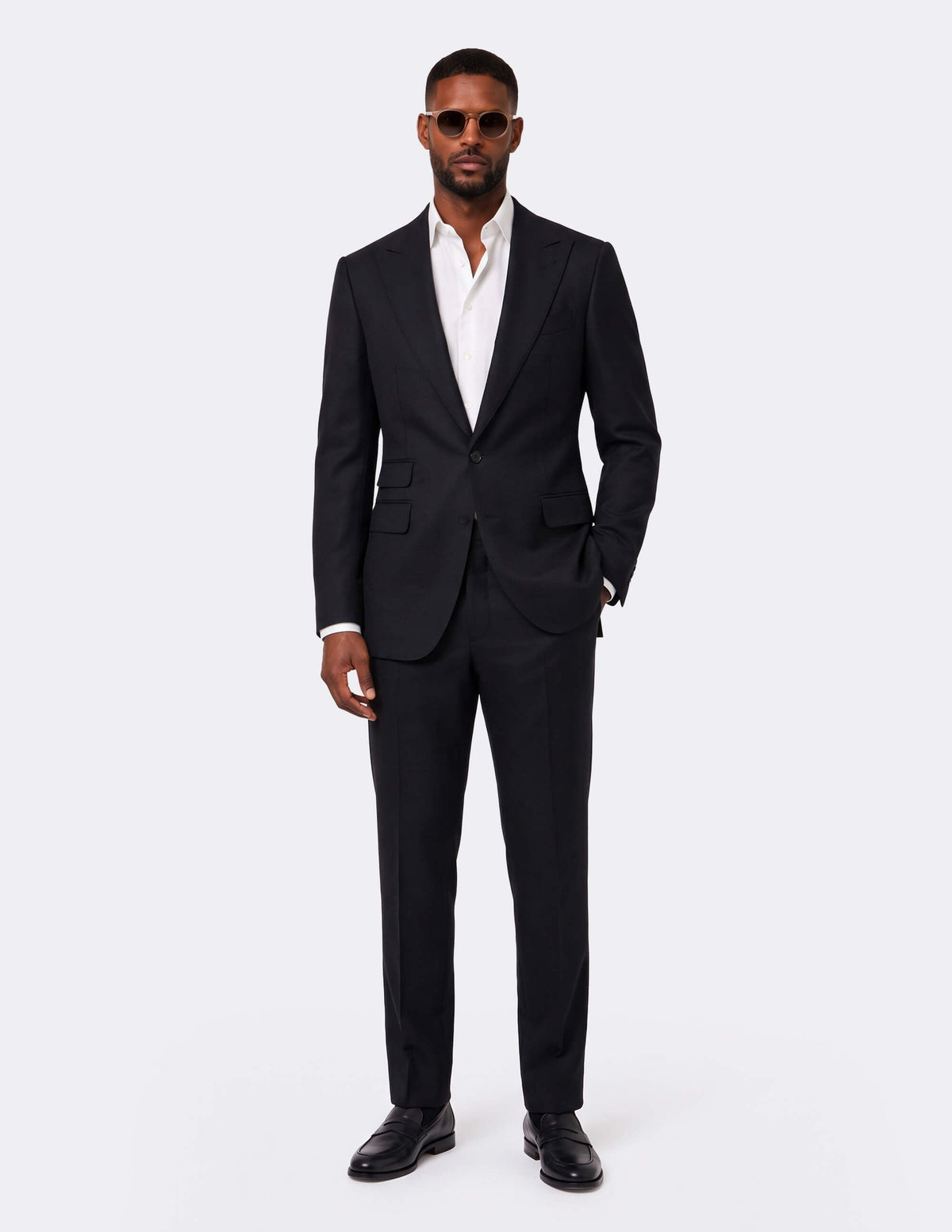 Black Wool Single Breasted Suit - Samir Bachkami
