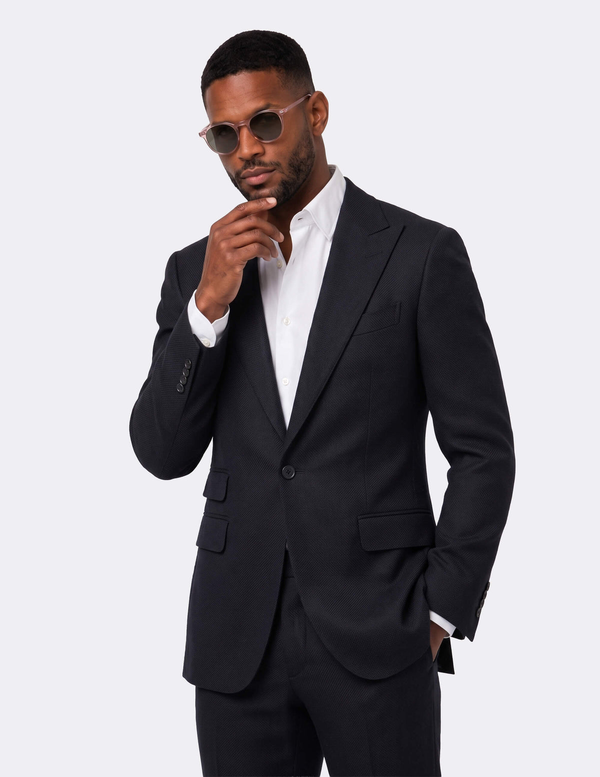 Black Wool Single Breasted Suit - Samir Bachkami