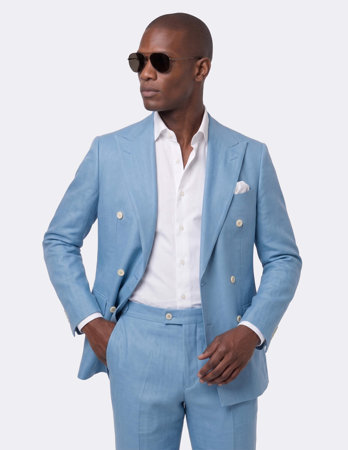 Bleu de Provence Double-Breasted Suit - Samir Bachkami