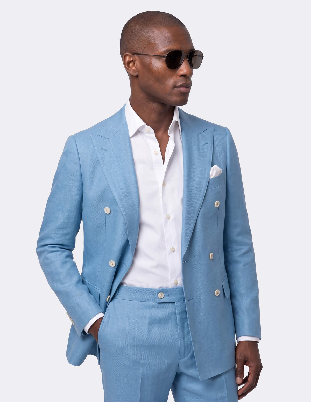 Bleu de Provence Double-Breasted Suit - Samir Bachkami