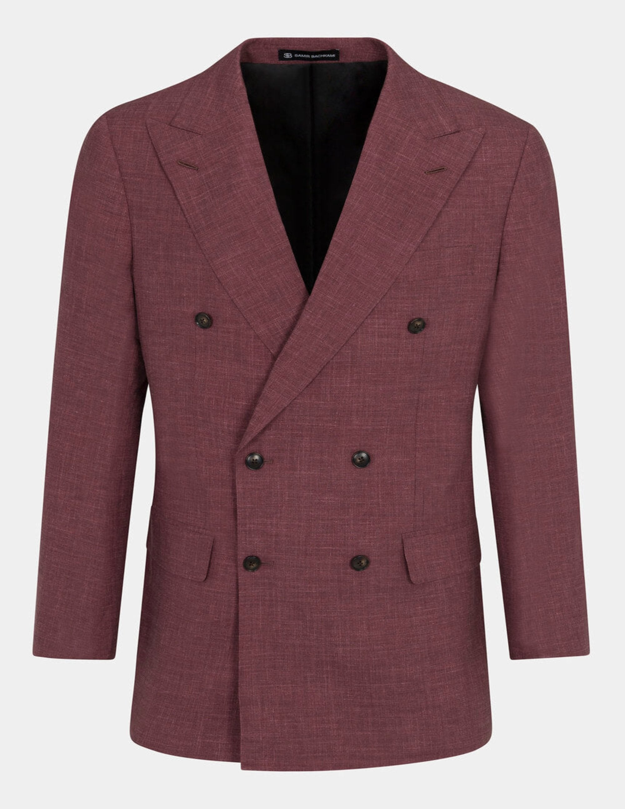 Burgundy Double Breasted Suit - Samir Bachkami