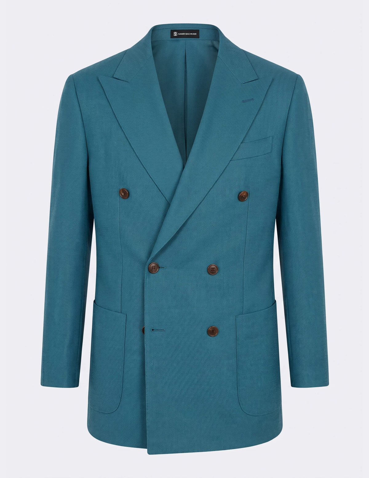 Cannes Teal Double Breasted Jacket - Samir Bachkami