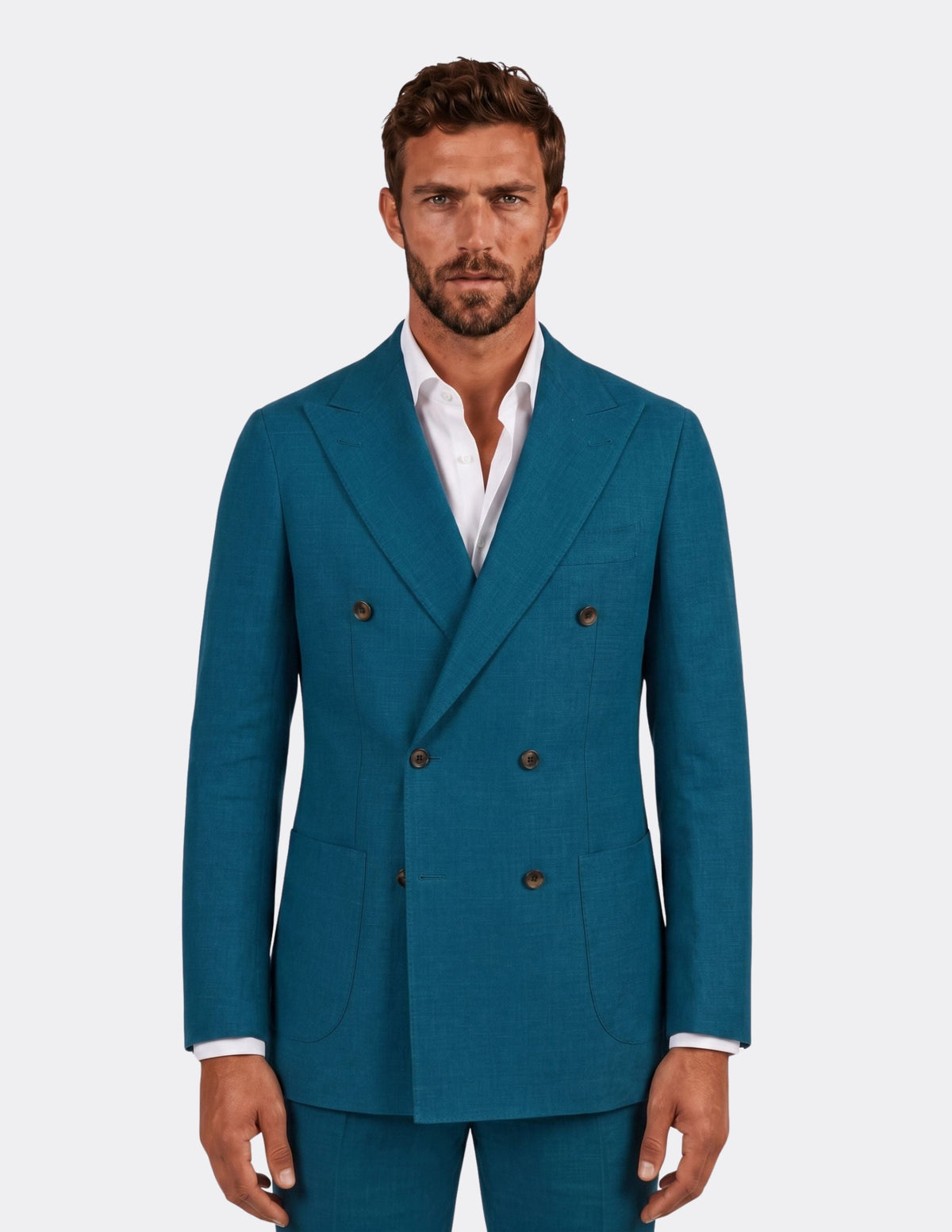 Cannes Teal Double-Breasted Suit - Samir Bachkami