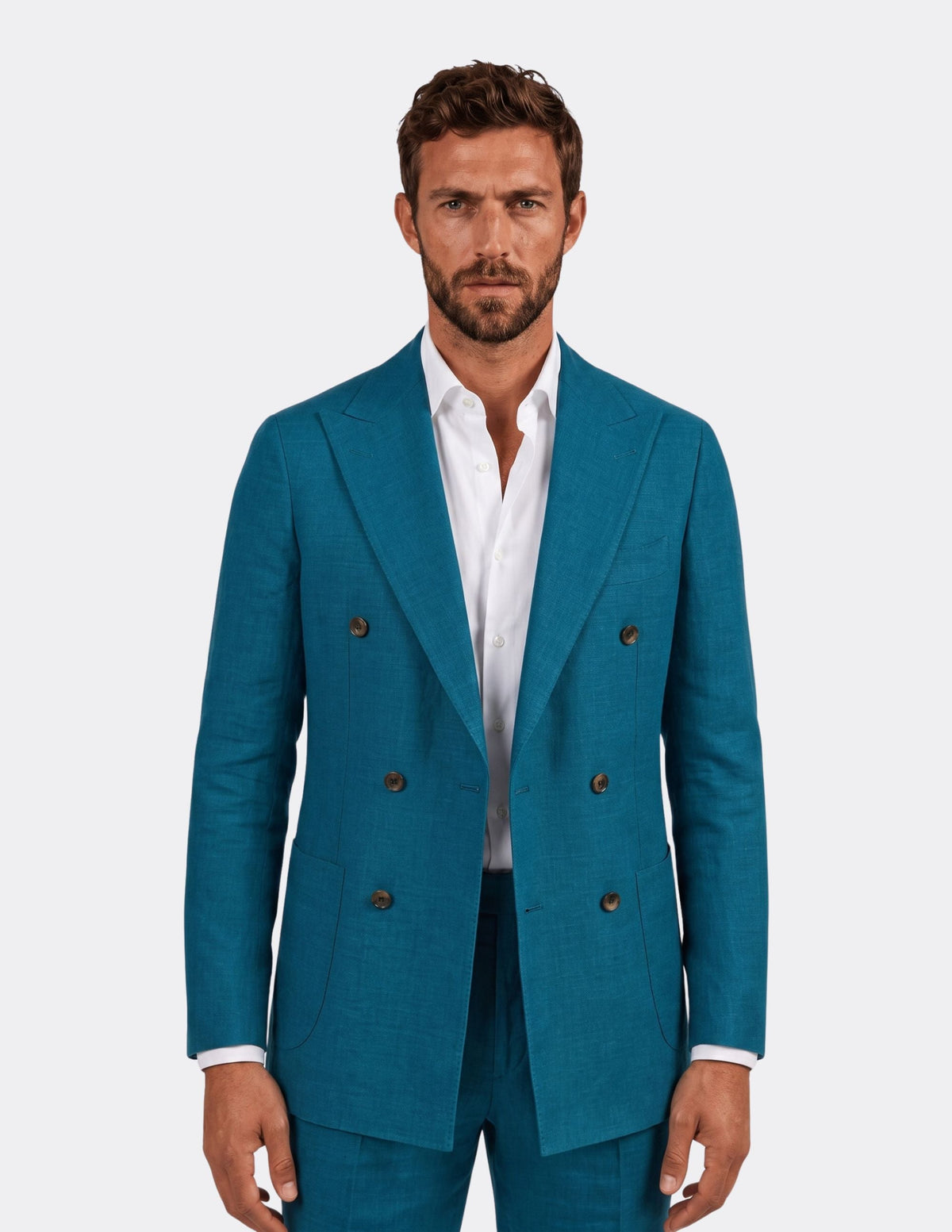 Cannes Teal Double-Breasted Suit - Samir Bachkami