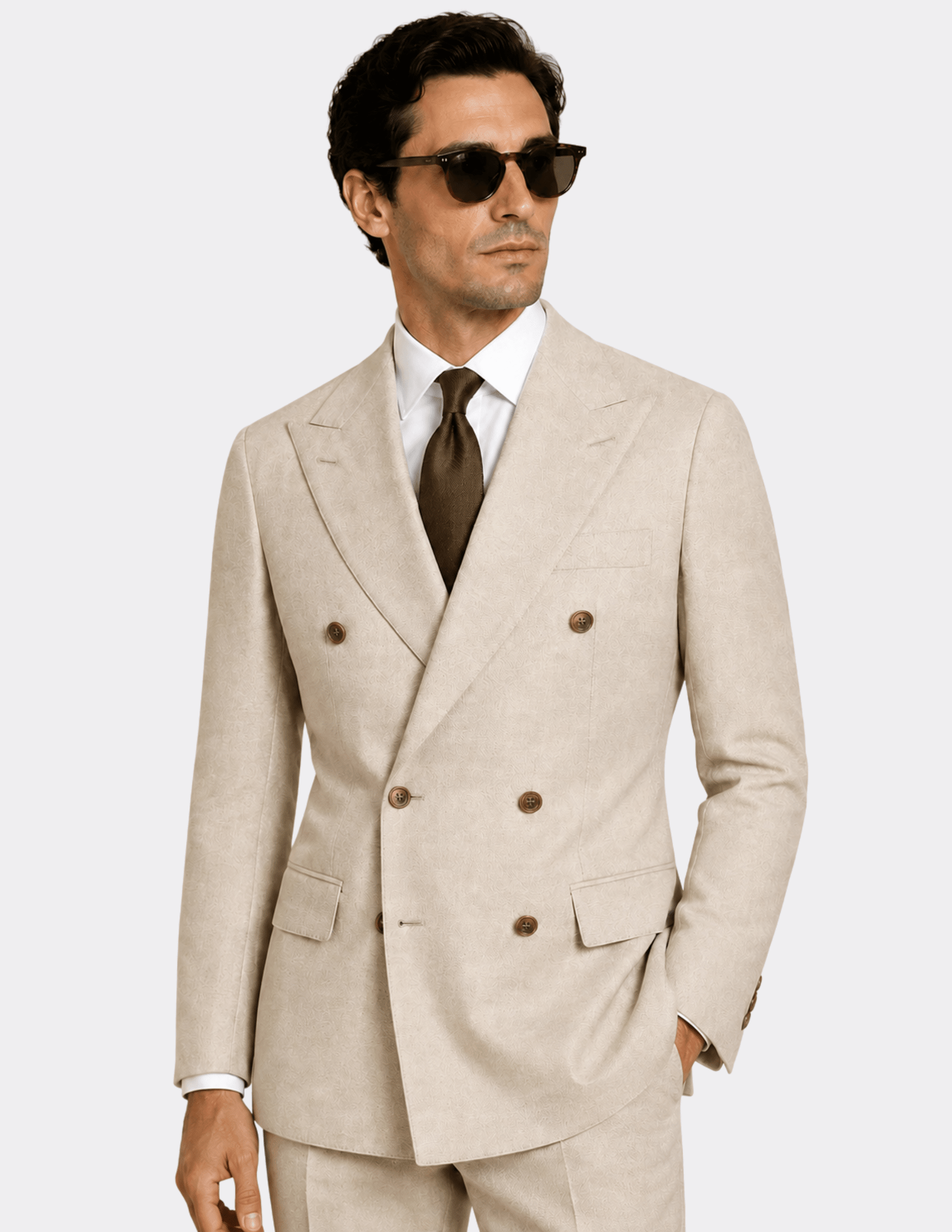 Capri Herringbone Double-Breasted Suit - Samir Bachkami