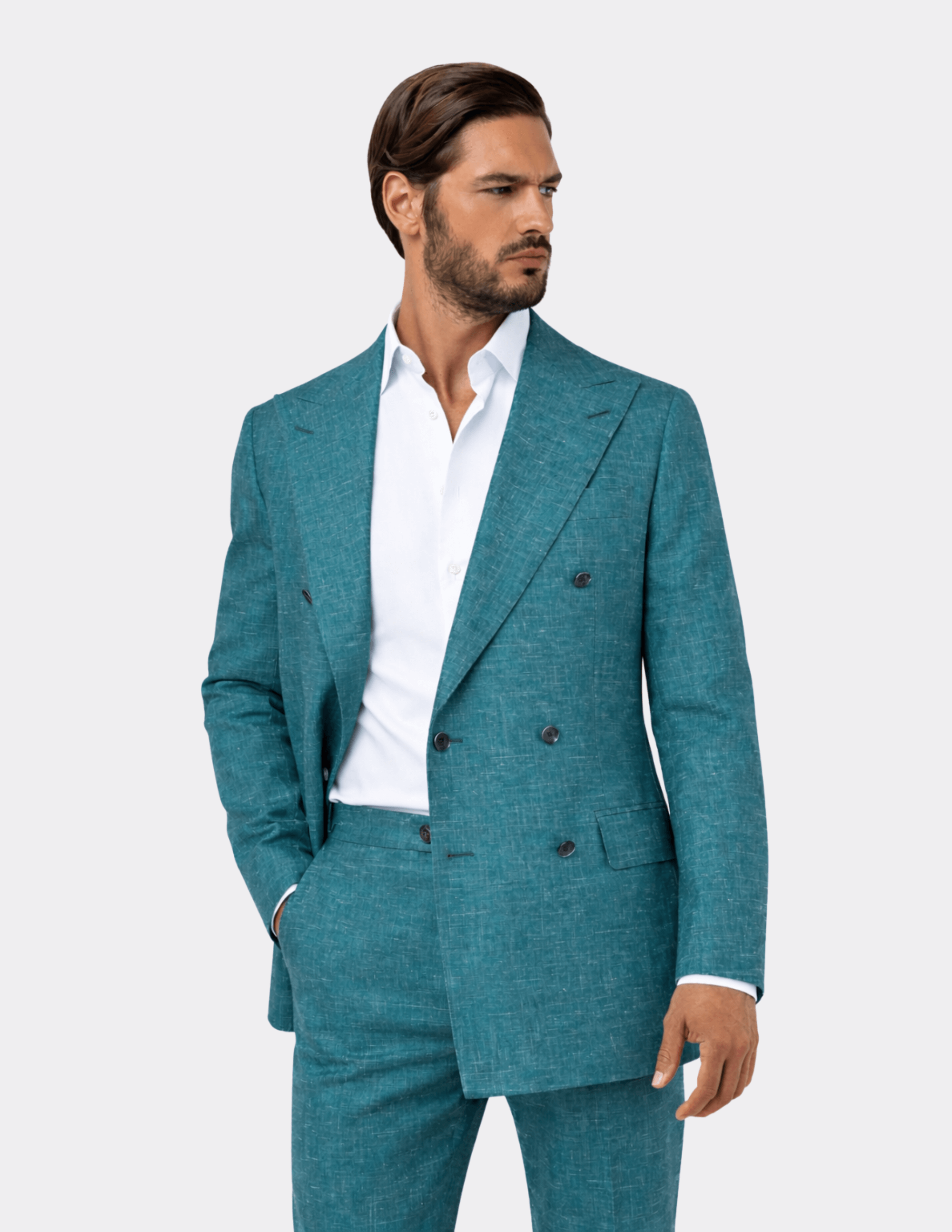 Capri Teal Double Breasted Suit - Samir Bachkami
