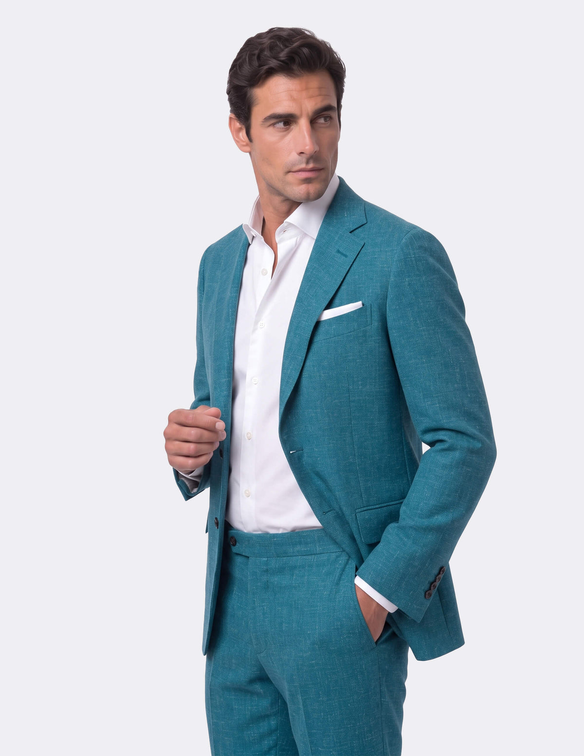 Capri Teal Single Breasted Suit - Samir Bachkami