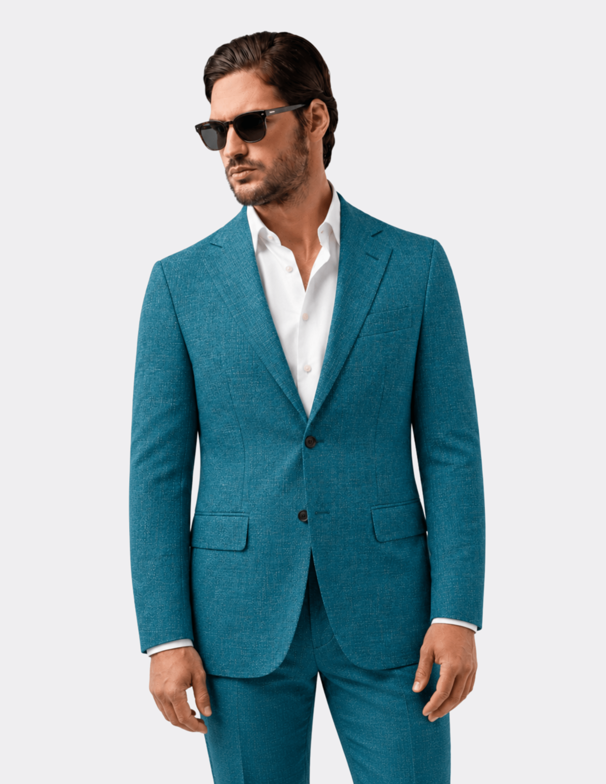Capri Teal Single Breasted Suit - Samir Bachkami