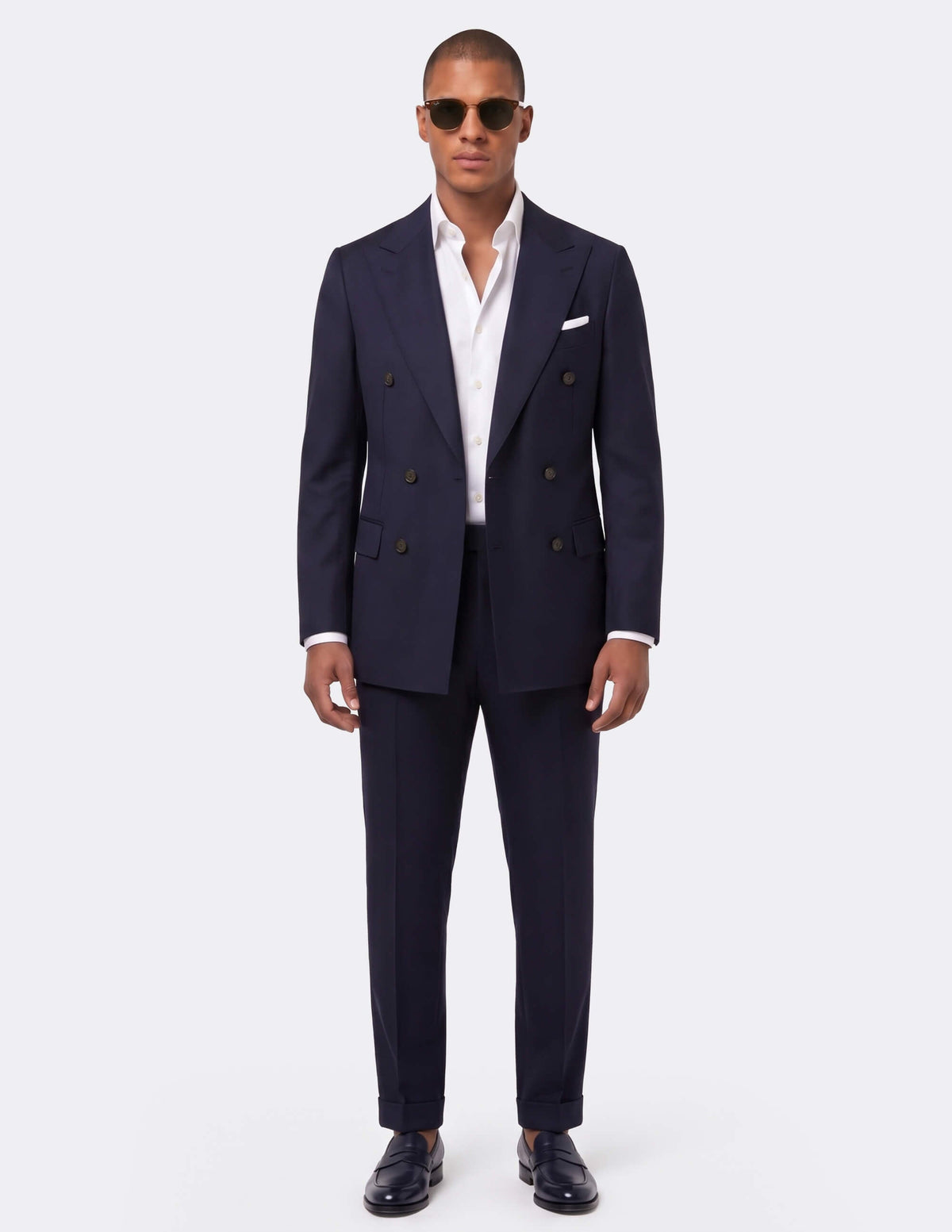 Dark Blue Double Breasted Suit - Samir Bachkami