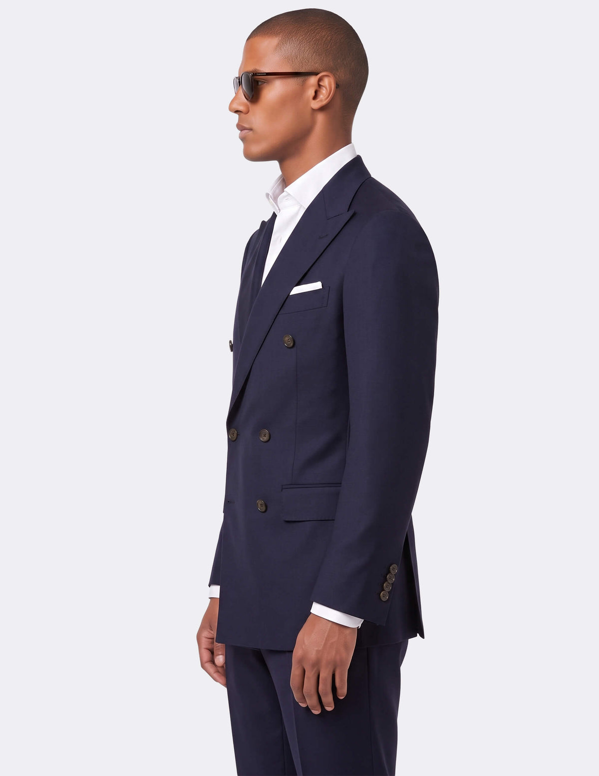 Dark Blue Double Breasted Suit - Samir Bachkami