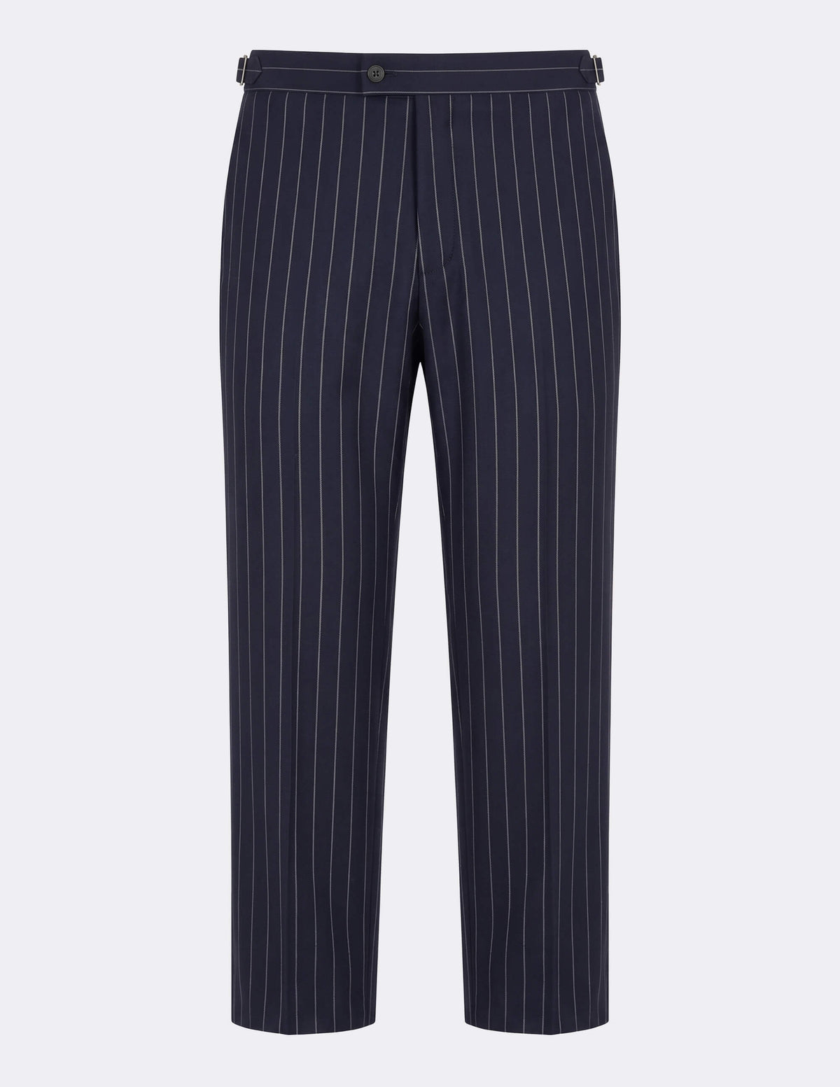 Dark Blue White Stripes Wool Trousers - MTO - Samir Bachkami