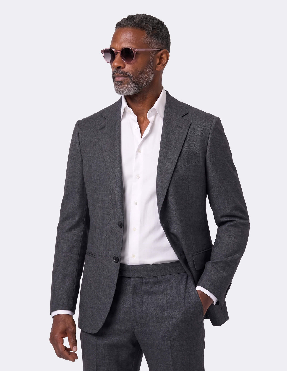 Dark Grey Single Breasted Suit - Samir Bachkami