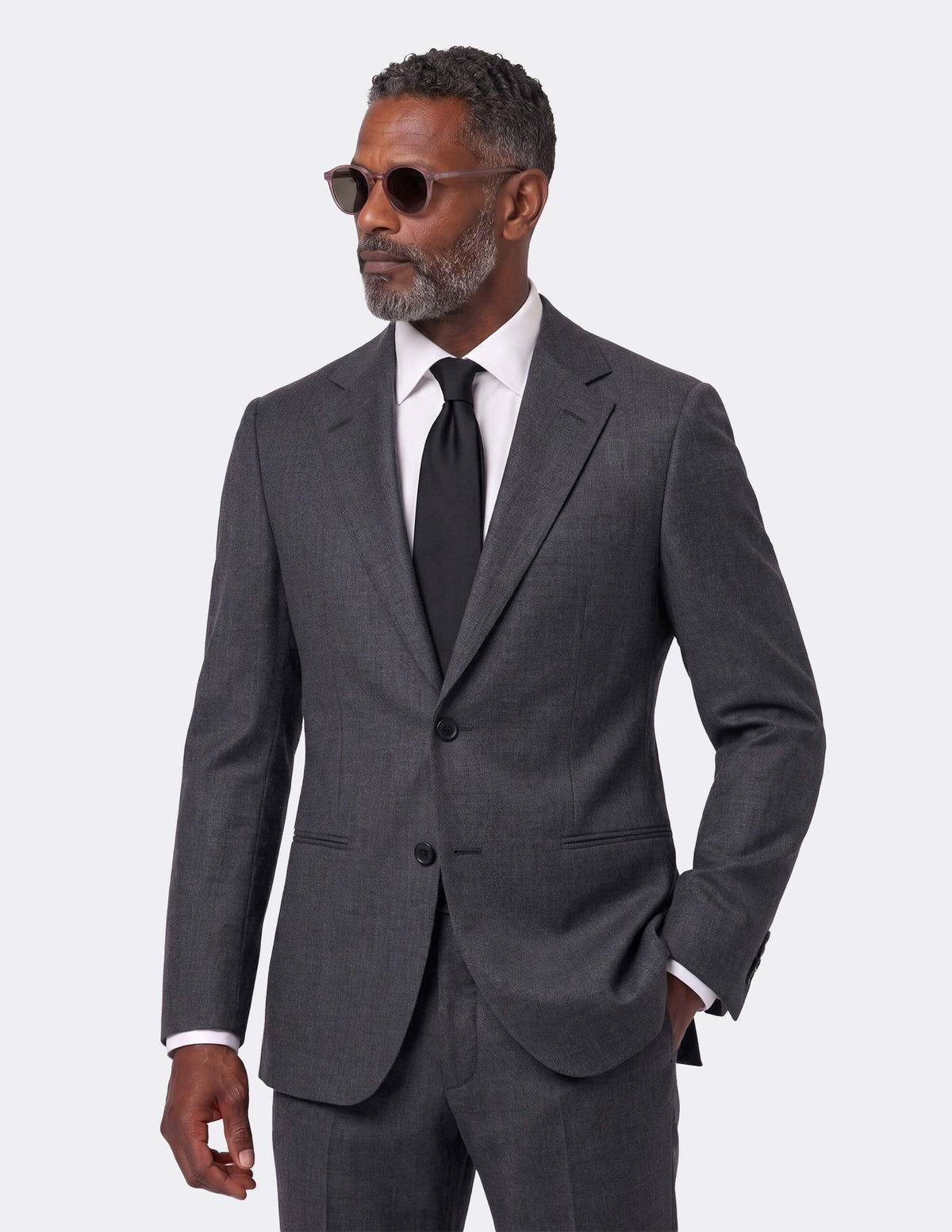 Dark Grey Single Breasted Suit - Samir Bachkami