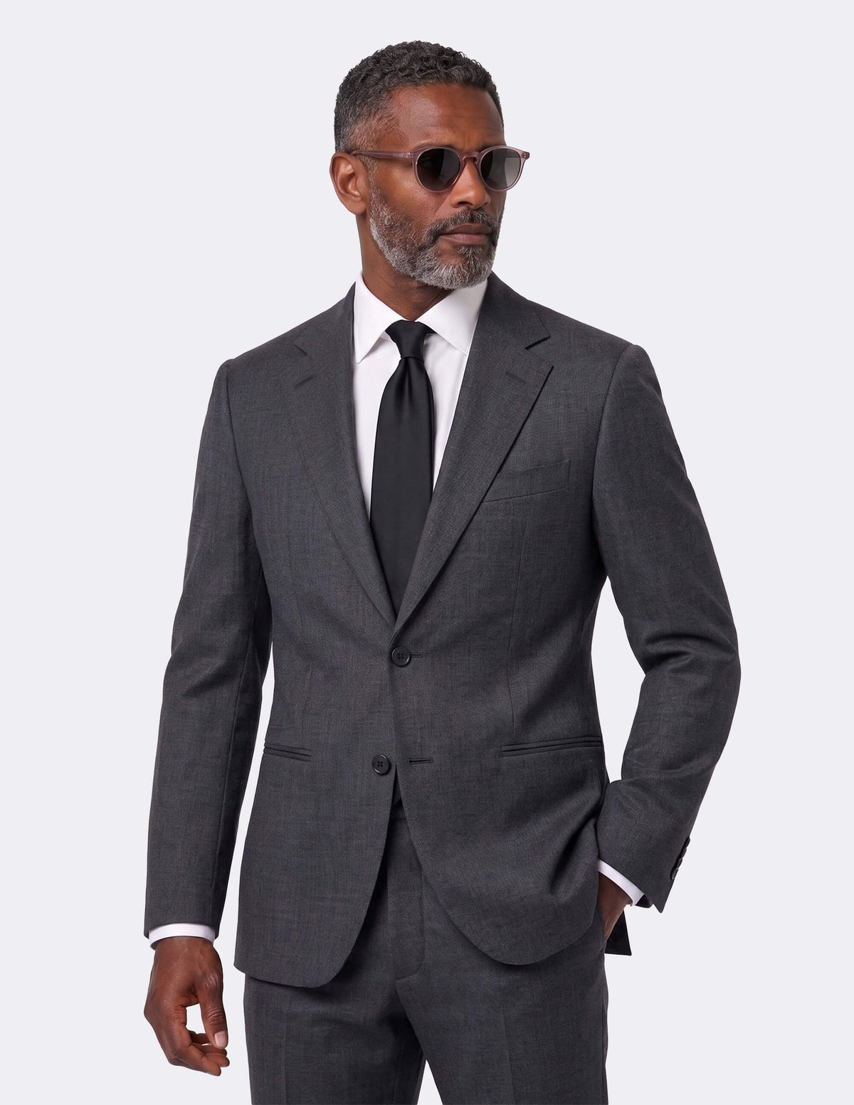Dark Grey Single Breasted Suit - Samir Bachkami
