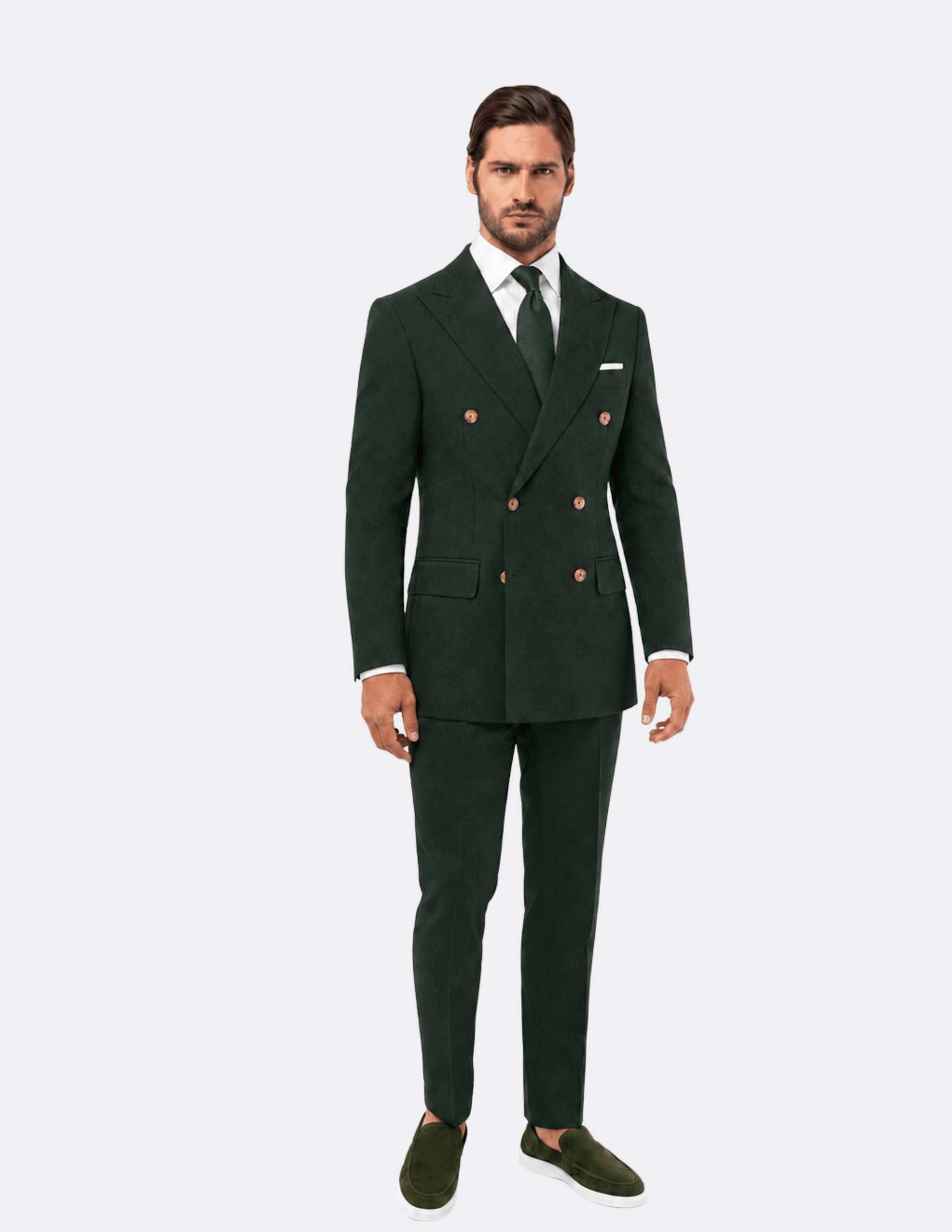 Forest Green Torino Double-Breasted Suit - Samir Bachkami