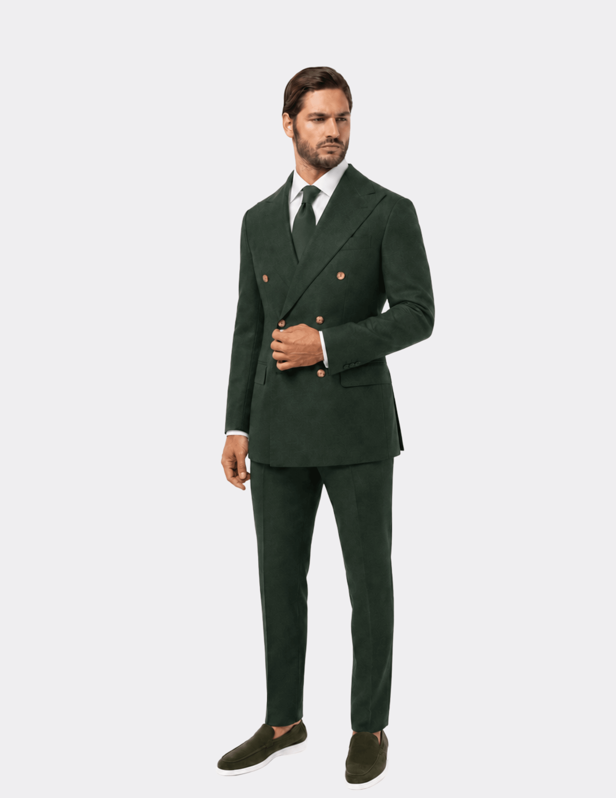 Forest Green Torino Double-Breasted Suit