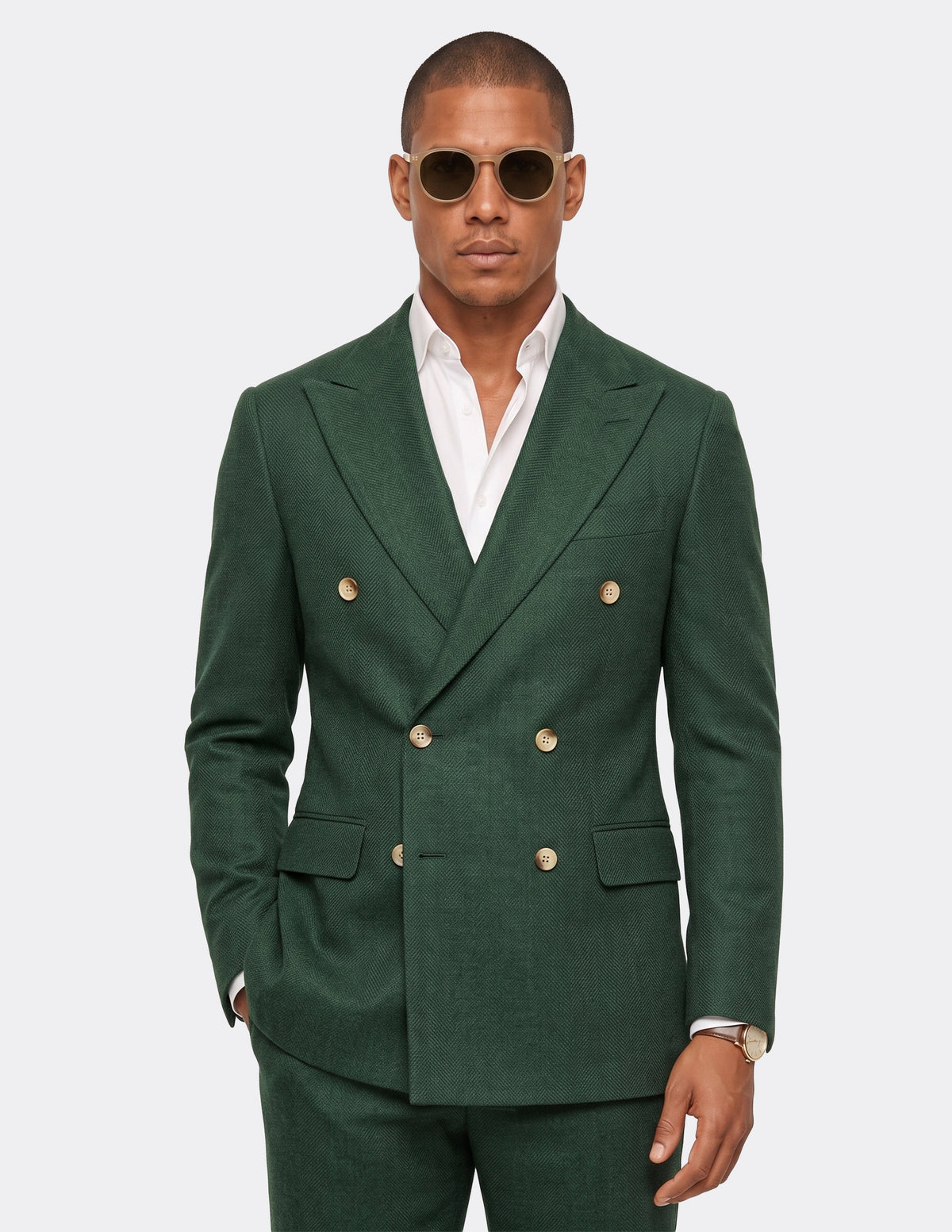 Forest Green Torino Double-Breasted Suit - Samir Bachkami