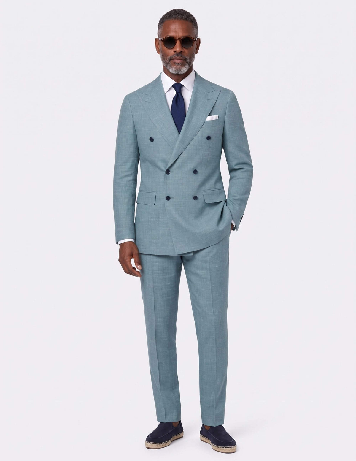 Aqua Teal Double Breasted Suit