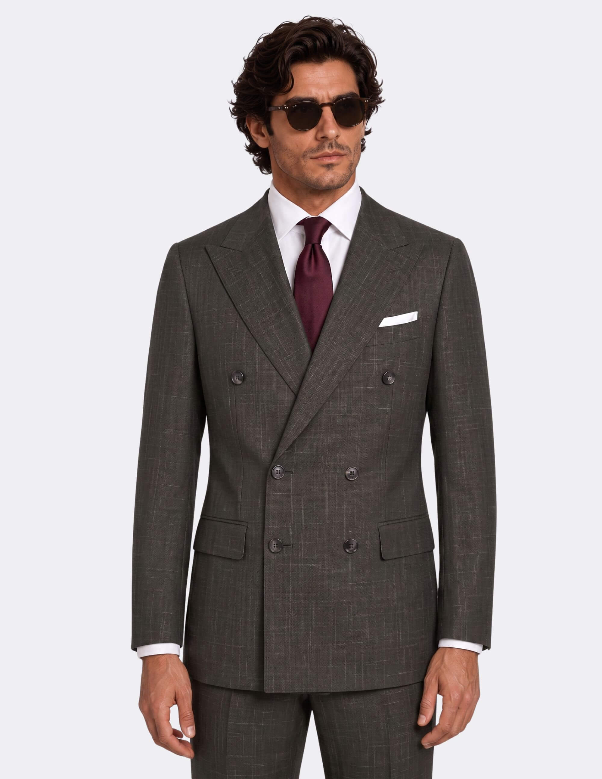 The Val d’Orcia Olive Double-Breasted Suit
