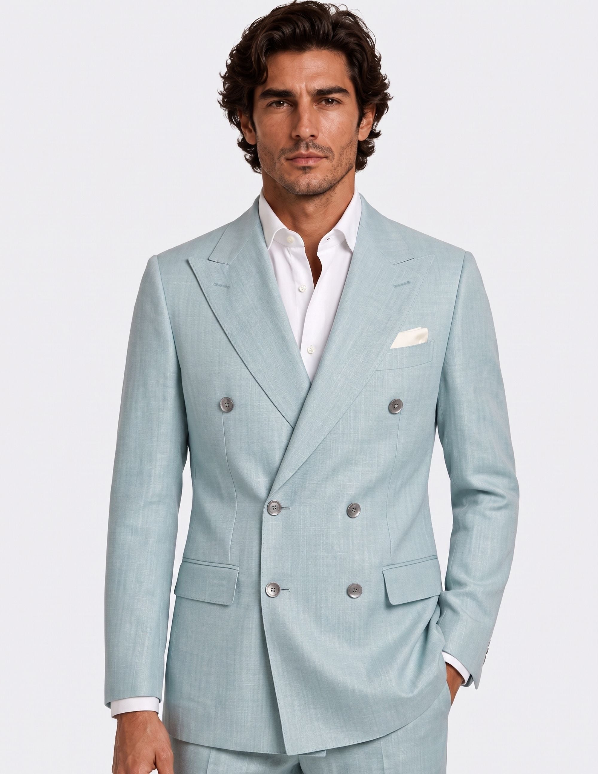 The Taormina Blue Double-Breasted Suit