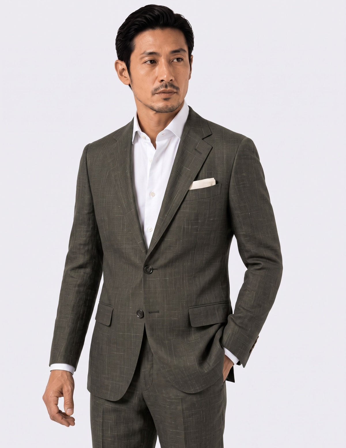 The Val d’Orcia Olive Single-Breasted Suit