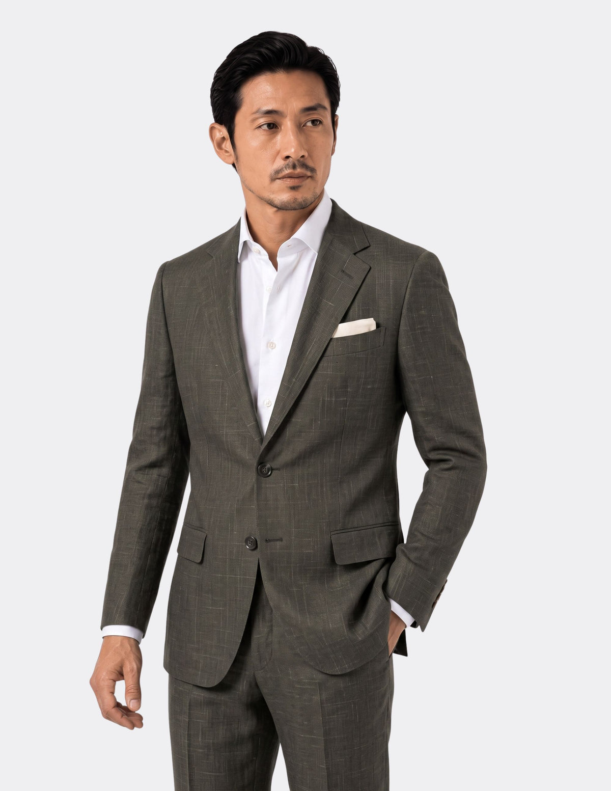 The Val d’Orcia Olive Single-Breasted Suit