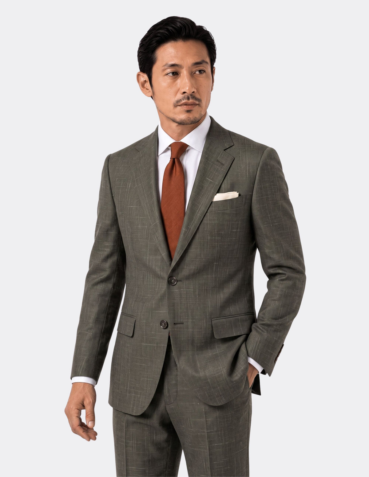 The Val d’Orcia Olive Single-Breasted Suit