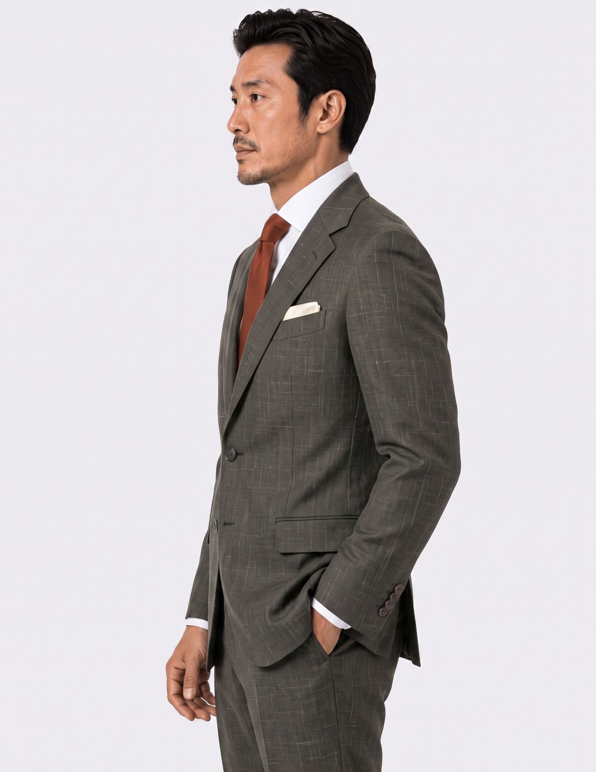 The Val d’Orcia Olive Single-Breasted Suit