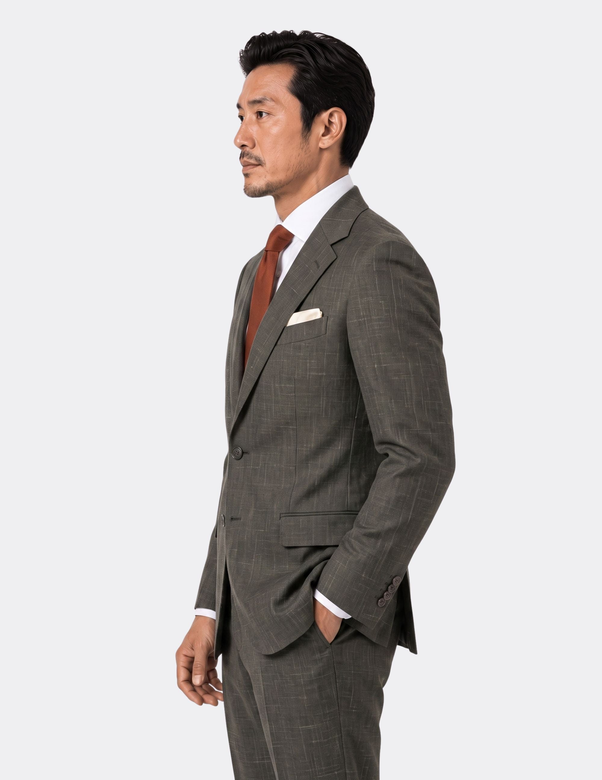 The Val d’Orcia Olive Single-Breasted Suit