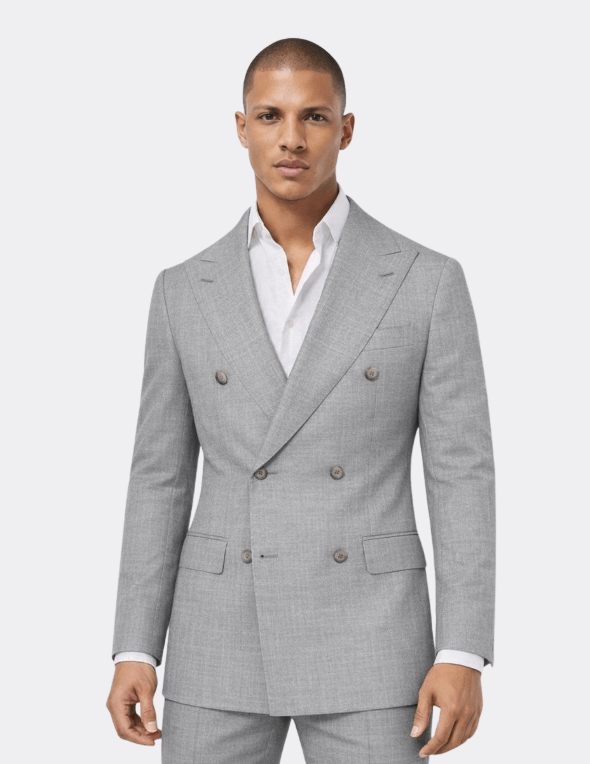 Light Grey Double Breasted Suit - Samir Bachkami