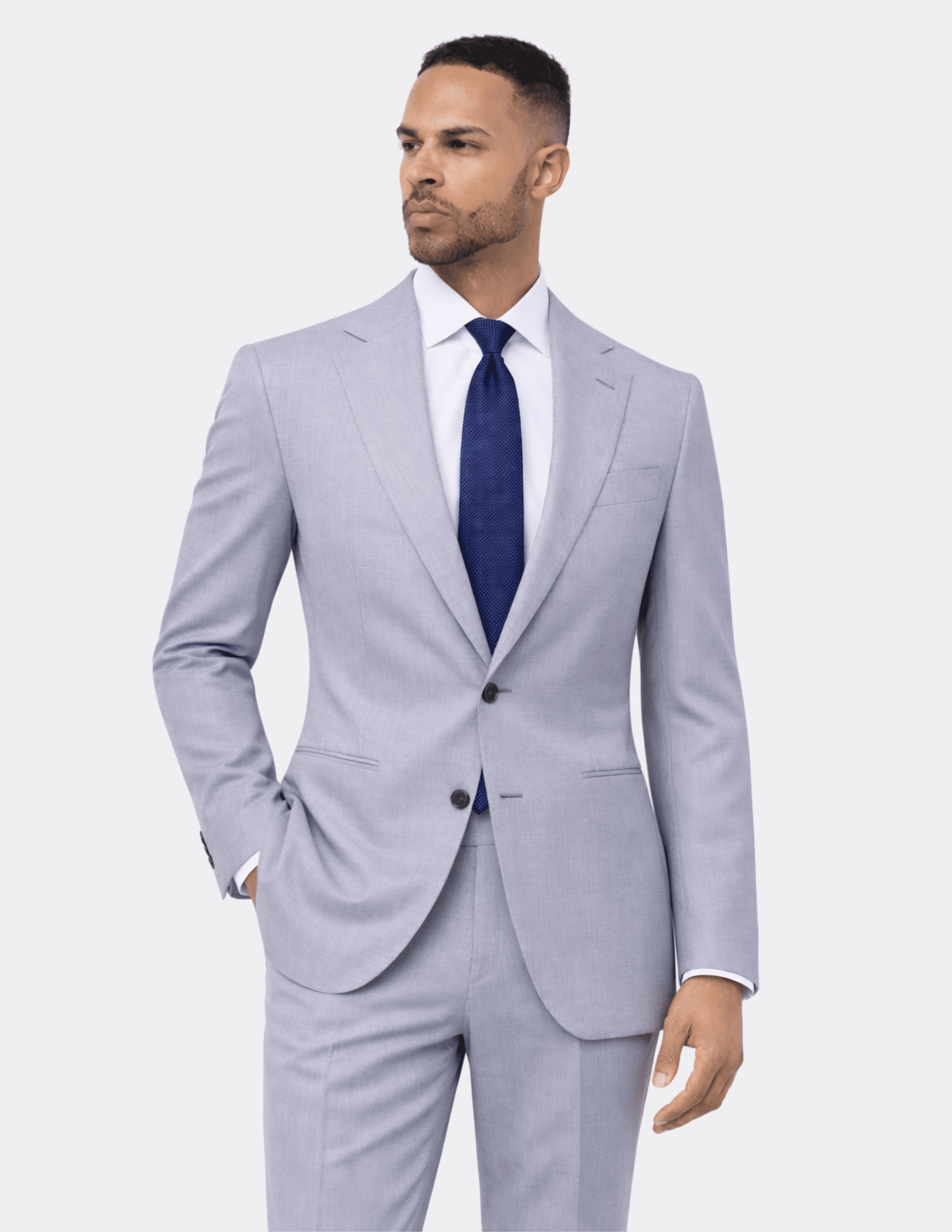 Light Grey Single Breasted Suit - Samir Bachkami